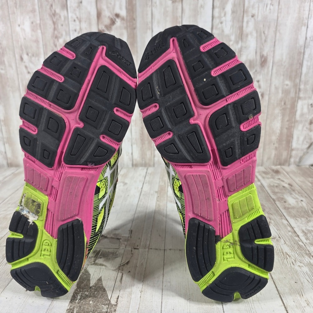 ASICS Gel Noosa Tri 9 Neon Yellow Pink Green Running Shoes T480N Womens 8.5 - Picture 7 of 8
